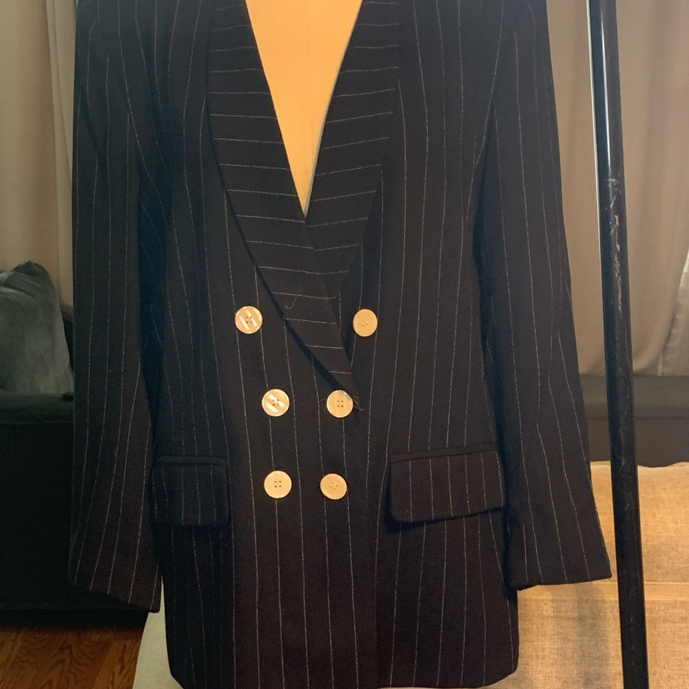 Vintage Navy Pinstripe Blazer